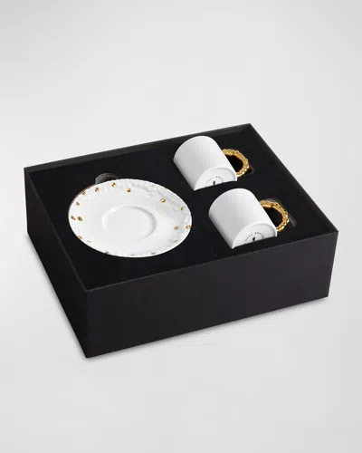 L'objet X Haas Mojave 3-piece Espresso Cup & Saucer Set In White
