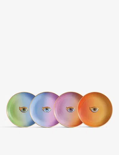 L'objet Lito Set Of 4 Plates In Blue