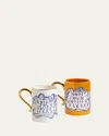 L'objet X Ruan Hoffmann Bonjour Sweetheart & Mother 13.5 Oz. Mugs, Set Of 2 In Multi