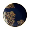 L'objet Zen Bonsai Blue And Gold Dessert Plate, Set Of 4 In Blue