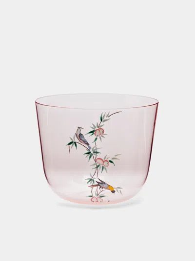 Lobmeyr Garden Of Paradise Hand-painted Crystal Water Tumbler  Abask Luxury Gift In Pink