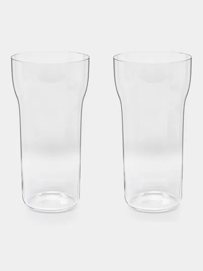 Lobmeyr Hand-blown Crystal Beer Glass (set Of 2) In Transparent