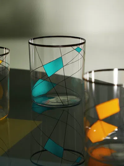 Lobmeyr Neo Enamel Hand-painted Crystal Tumbler  Abask Luxury Gift In Multi