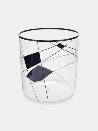 Lobmeyr Neo Enamel Hand-painted Crystal Tumbler  Abask Luxury Gift In Black