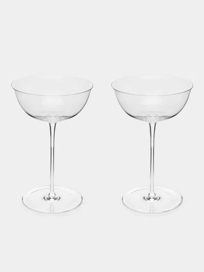 Lobmeyr Patrician Hand-blown Crystal Champagne Coupe (set Of 2) In Transparent