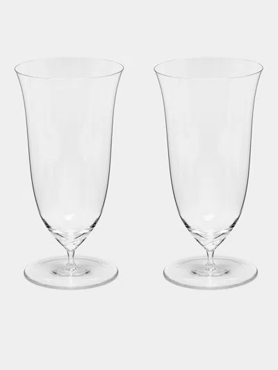 Lobmeyr Patrician Hand-blown Crystal Stemmed Beer Glass (set Of 2) In Transparent