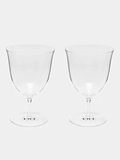 Lobmeyr Patrician Hand-blown Crystal Stemmed Water Glass (set Of 2) In Transparent