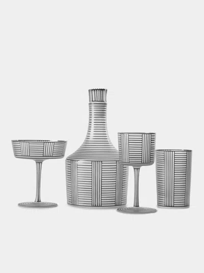 Lobmeyr Series B Hand-painted Crystal Collection In Gray