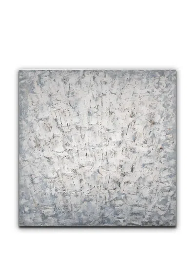 L'oca Nera Abstract-print Textured Wall Art In White