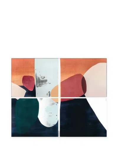 L'oca Nera Abstract-print Wall Art Set (set Of Four) In Multi