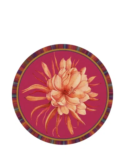 L'oca Nera Floral Striped Plate (39cm) In Multi