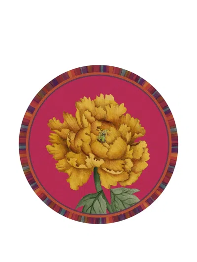 L'oca Nera Floral Striped Plate (39cm) In Multi