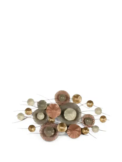 L'oca Nera Floral-motif Metal Wall Decoration In 골드 톤