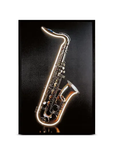 L'oca Nera Led Framed Home Decor (120cm X 80cm) In Black