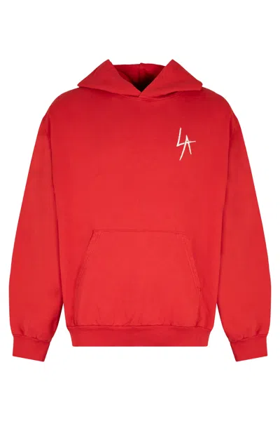Local Authority Cotton Hoodie In Red