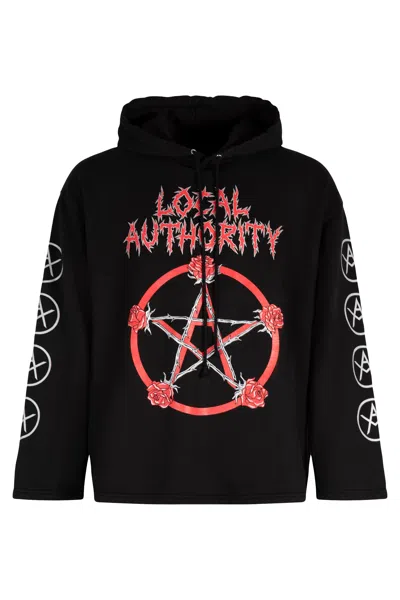 Local Authority Cotton Hoodie In Black