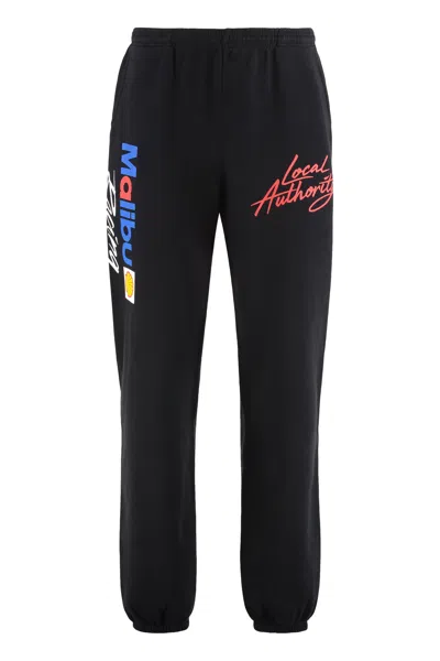 Local Authority Cotton Track-pants In Black
