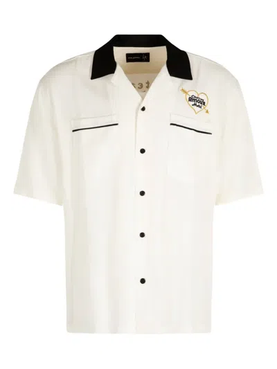 Local Authority Graphic-print Cotton Shirt In Neutral