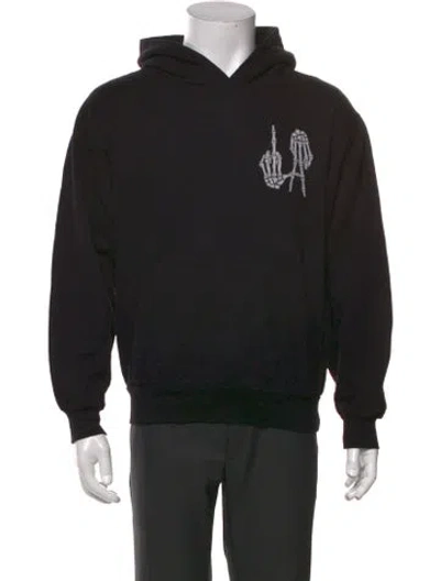 Pre-owned Local Authority Graphic Print Crew Neck Hoodie In Black