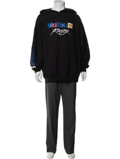 Pre-owned Local Authority Graphic Print Crew Neck Hoodie In Black