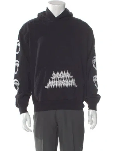 Pre-owned Local Authority Graphic Print Crew Neck Hoodie In Gray