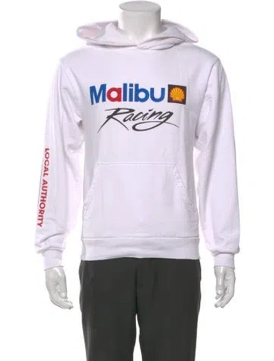 Pre-owned Local Authority Graphic Print Crew Neck Hoodie In White