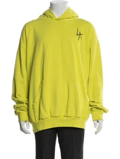 Pre-owned Local Authority Graphic Print Crew Neck Hoodie In Yellow