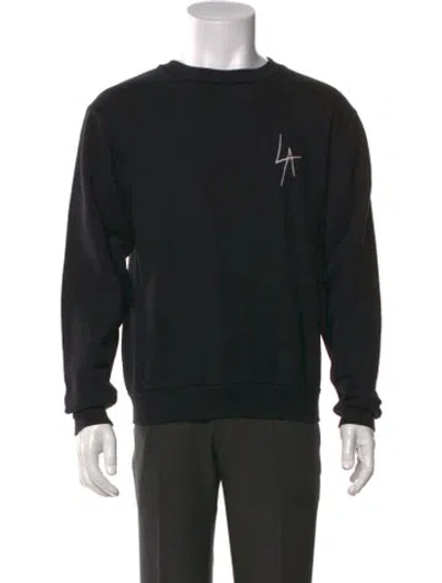 Pre-owned Local Authority Graphic Print Crew Neck Pullover In Black