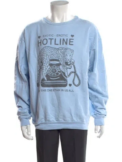 Pre-owned Local Authority Graphic Print Crew Neck Sweatshirt In Blue