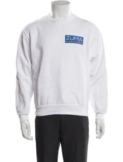 Pre-owned Local Authority Graphic Print Crew Neck Sweatshirt In White