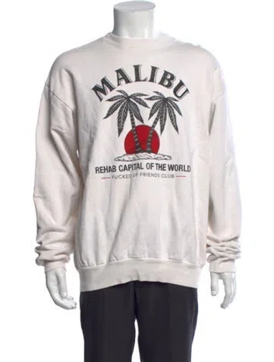 Pre-owned Local Authority Graphic Print Crew Neck Sweatshirt In White