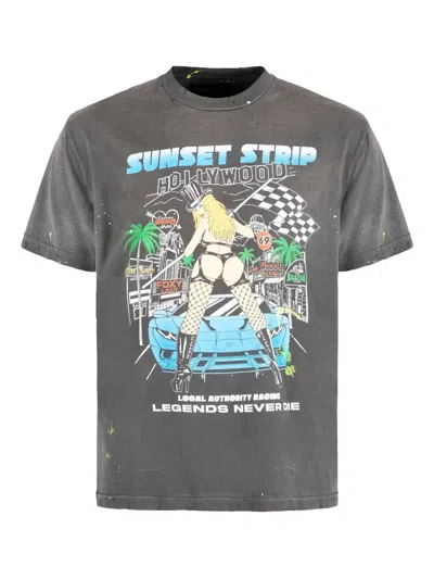 Local Authority Graphic-print Crew-neck T-shirt In Gray