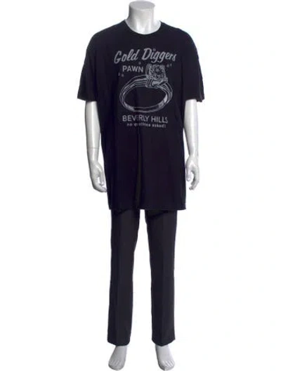 Pre-owned Local Authority Graphic Print Crew Neck T-shirt In Black