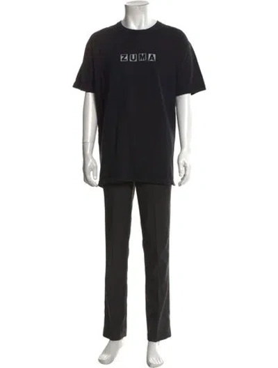 Pre-owned Local Authority Graphic Print Crew Neck T-shirt In Black