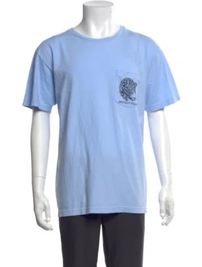 Pre-owned Local Authority Graphic Print Crew Neck T-shirt In Blue