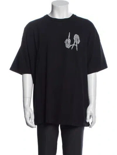 Pre-owned Local Authority Graphic Print Crew Neck T-shirt In Blue