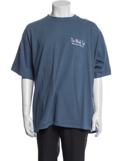Pre-owned Local Authority Graphic Print Crew Neck T-shirt In Blue