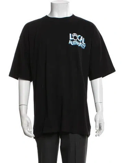 Pre-owned Local Authority Graphic Print Crew Neck T-shirt W/ Tags In Black