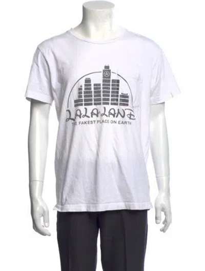 Pre-owned Local Authority Graphic Print Crew Neck T-shirt In White
