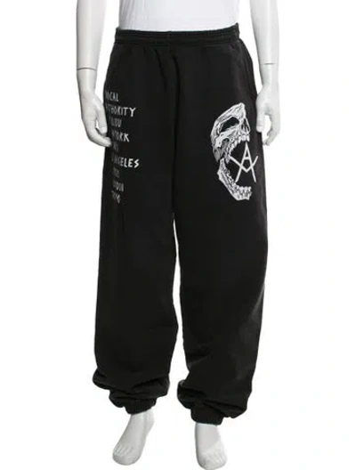 Pre-owned Local Authority Graphic Print Lounge Bottoms In Black