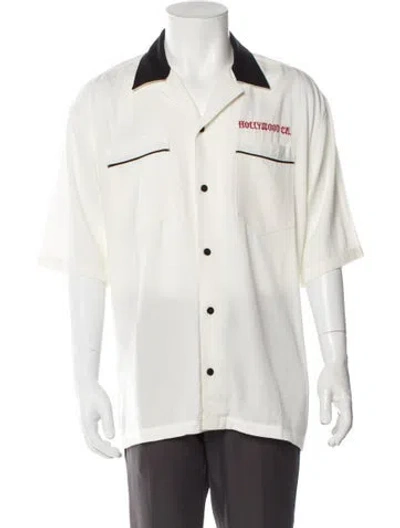 Pre-owned Local Authority Graphic Print Short Sleeve Shirt In White