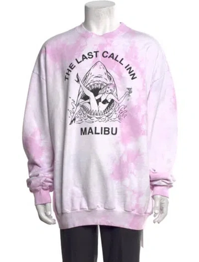 Pre-owned Local Authority Tie-dye Print Crew Neck Sweatshirt In Pink