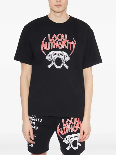 Local Authority Tri Skull O Shop Cotton T-shirt In Black