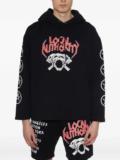 Local Authority Tri Skull Tour Hoodie In Black