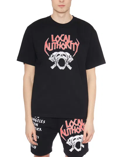 Local Authority T-shirt In Cotone Tri Skull O Shop In Black