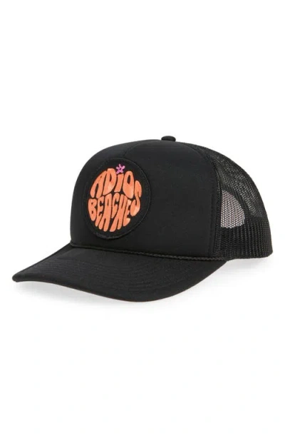 Local Beach Adios Beaches Patch Trucker Hat In Black
