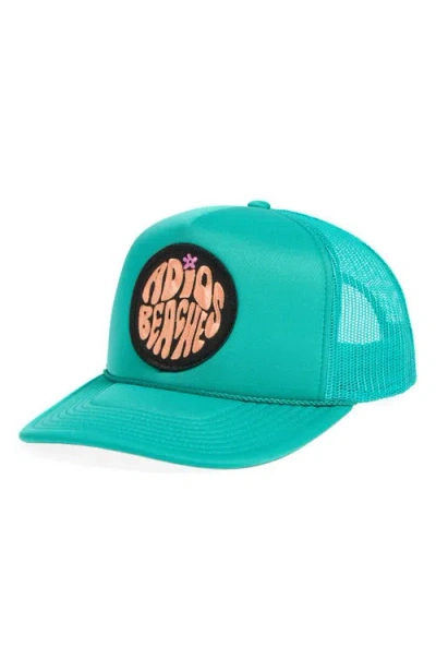 Local Beach Adios Beaches Patch Trucker Hat In Green