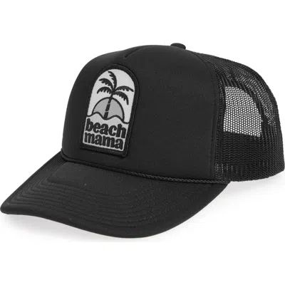 Local Beach Beach Mama Patch Trucker Hat In Black