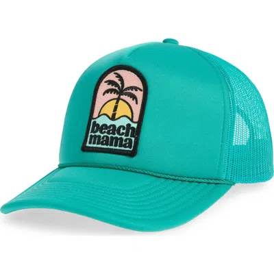 Local Beach Beach Mama Patch Trucker Hat In Green