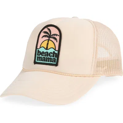 Local Beach Beach Mama Patch Trucker Hat In Neutral
